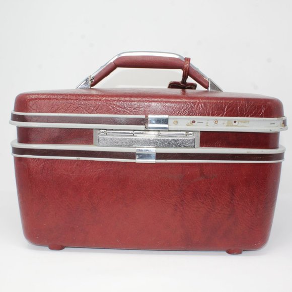 Vintage Samsonite Silhouette II Burgundy Red Train Clam Case No keys - Picture 12 of 15